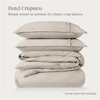 Bare Home 100% Organic Cotton California King Duvet Cover Set - Crisp Percale Weave - Lightweight & Breathable - Cooling Duvet Cover Set (California King, French Beige)
