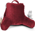 Clara Clark Reading Pillow for Kids & Teens with Shredded Memory Foam, Backrest Pillows for Reading, Watching, and Gaming, Use on The Couch, Bed, or Floor, Adjustable Support, Washable Cover Red