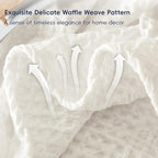 PHF Ultra Soft Waffle Weave Throw Blanket 50"x 60"- Washed Lightweight Breathable Cozy Woven Blanket for Bed - Aesthetic Decor for Couch Bedding Sofa Home Car - Coconut White