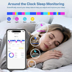 Smart Ring for Women Men, Health Fitness Tracker Ring with Heart Rate/Sleep Tracker/Blood Oxygen/HRV/Stress/Calorie/Steps, IP68 Waterproof for iOS & Android, No APP Fees(Black,8#)
