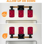 Vanity Lights for Bathroom Wall Lights for Bedroom Living Room Vibrant Red Floral Bold Petals Deep Pink Modern Bathroom Light Fixtures Wall Sconces 3 Light Home Decor