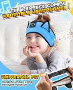 Kids Headphones, Headband for Children Baby & Toddlers, Bluetooth Toddler Headphones Wireless and Wired Playback 3.5 MM Jack for School, Stretchy & Comfy Travel Accessories