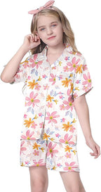 Girls & Womens Satin Pajamas Set, Silk Button-Down Sleepwear 2 Piece Nightwear, 3 Years - Women XXL
