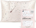Kitsch Satin Pillowcase with Zipper for Hair & Skin - Softer Than Silk Pillow Cases, Smooth Cooling Satin Pillow Case, Wrinkle-Free, Machine Washable, Pillow Cases Standard Size 19x26,White Terrazzo