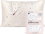 Kitsch Satin Pillowcase with Zipper for Hair & Skin - Softer Than Silk Pillow Cases, Smooth Cooling Satin Pillow Case, Wrinkle-Free, Machine Washable, Pillow Cases Standard Size 19x26,White Terrazzo