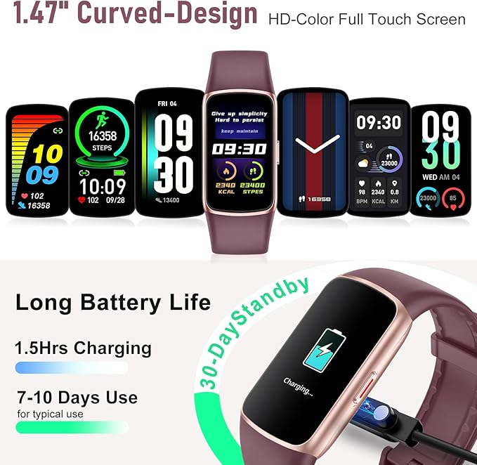 Zeacool Fitness Tracker with 24/7 Heart Rate, Blood Oxygen Sleep Monitor, 123 Sports Modes Calories Smart Watch,IP68 Waterproof Step Counter Activity Trackers Health Pedometer for Women Men
