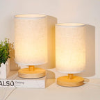 WSYEAR White Modern Bedside Lamp Set of 2 for Bedroom Decor Farmhouse Table Lamp for Living Room Office Dorm