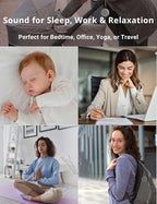 FOXFINE Portable Sound Machine, Travel White Noise Machine with 36 Soothing Sounds, Focus Light & Headphone Jack, Timer & Memory for Sleeping, Baby, Adults, Gray