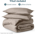 Bare Home Bedding Duvet Cover California King Size - Premium 1800 Super Soft Collection - Lightweight, Cooling - Soft Breathable Bedding Duvet Cover (Cal King, Khaki)