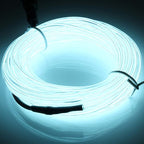 JIGUOOR EL Wire Battery Pack 16.4ft / 5m Bright Neon Light Strip 360° Illumination Neon Tube Rope Lights for DIY, Festival, Party Decoration, Pub, Halloween, Chrismas (16.4ft / 5m, White)