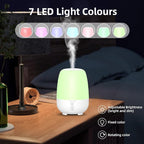 SPLITSKY 150ML Cordless Essential Oil Diffuser, Built-in 6000mAH Rechargeable Battery, 7 Hours Run Time, 7 Colors LED Light, Portable Aromatherapy Diffuser for Home, Outdoor, Travel (White)