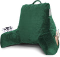 Clara Clark Reading Pillow with Shredded Memory Foam for Sitting Up in Bed and Couch, Back and Arms Adjustable Support for Adults & Teens Backrest Pillows for Reading, with Washable Cover Dark Green
