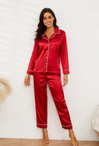 U2SKIIN Women Silk Pajamas Set, Long Sleeve Satin Pajamas for Women Sleepwear Button Down Pjs Set Two-piece