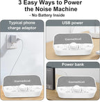 Portable Sound Machine - White Noise Machine for Sleeping & Privacy - 38 Non-Looping Sounds with Dual Speakers Timer Memory - USB Sleep Therapy Machine for Baby Kids Adults Home Office