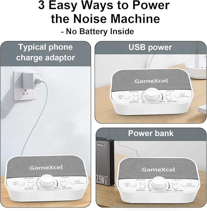 Portable Sound Machine - White Noise Machine for Sleeping & Privacy - 38 Non-Looping Sounds with Dual Speakers Timer Memory - USB Sleep Therapy Machine for Baby Kids Adults Home Office