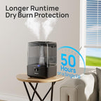 CHIVALZ Humidifiers for Bedroom Large Room Home, 6L Cool Mist Humidifier for Baby and Plant, Oil Diffuser, Top Fill Humidifier with Night Light, Quiet 26dB, Up to 50H, Black 1Pack