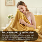 BEDELITE California King Sheets Set, Luxury Soft Gold Satin Sheets for Hair and Skin, Similar to Silk Bed Sheets Set 4 Pieces with 1 Deep Pocket Fitted Sheet, 1 Flat Sheet, and 2 Pillowcases