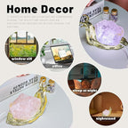 Artistone Rose Quartz Crystal Snail Table Lamp, Natural Raw Stone Night Light with Gold Snail Base, USB Powered, 5x2.7x2.5 Inches (Rose Quartz)