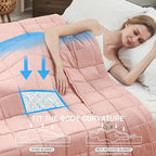 Pink Weighted Blanket for Adults 12lbs, 48"x72", Twin Full Size Cooling Heavy Throw Blanket for 110-130lbs, Microfiber Soft Thick Big Blankets Weighted Comforter Gift for Sleeping
