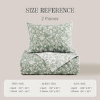 BLOOMHAVEN Quilt Set Twin Size, Green Floral Quilt Sets, Reversible Bedspread Lightweight and Breathable for All Seasons, Soft Quilted Bedspread with 1 Pillow Sham