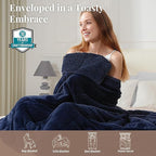 Topblan Sherpa Fleece Weighted Blanket for Adult, 15 lbs Dual Sided Cozy Fluffy Heavy Blanket, Ultra Fuzzy Throw Blanket with Soft Plush Flannel Top, 48 x 72 inches