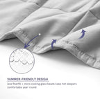 YnM Exclusive 40 lbs Weighted Blanket, Extra Heavy Cotton Bed Blanket for Two Persons, Ideal for Queen or King Bed (88x104 Inches, 40 Pounds, Light Grey)