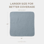 Comfy Cubs Muslin Baby Blanket - Soft, Lightweight, 6-Layer Cotton Swaddle Blankets for Newborns, Infants & Toddlers - 40" x 40" Large, Breathable & Versatile for Sleeping & Tummy Time - Pacific Blue