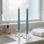12-Pack Dusty-Blue Taper Candles, 10 Inch Unscented Dripless Candlesticks, Long-Lasting Burn Time of 7-8 Hours, Perfect for Home Décor Dinner Party Meditation
