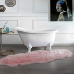 Ashler faux fur rug, Fluffy Shaggy Area Rug Ultra Soft 2 x 6 Feet Sheepskin Fur Rug, Pink Fuzzy Rug Machine Washable Shag Rug, Nursery Decor Throw Rugs for Bedroom, kids room, Living Room