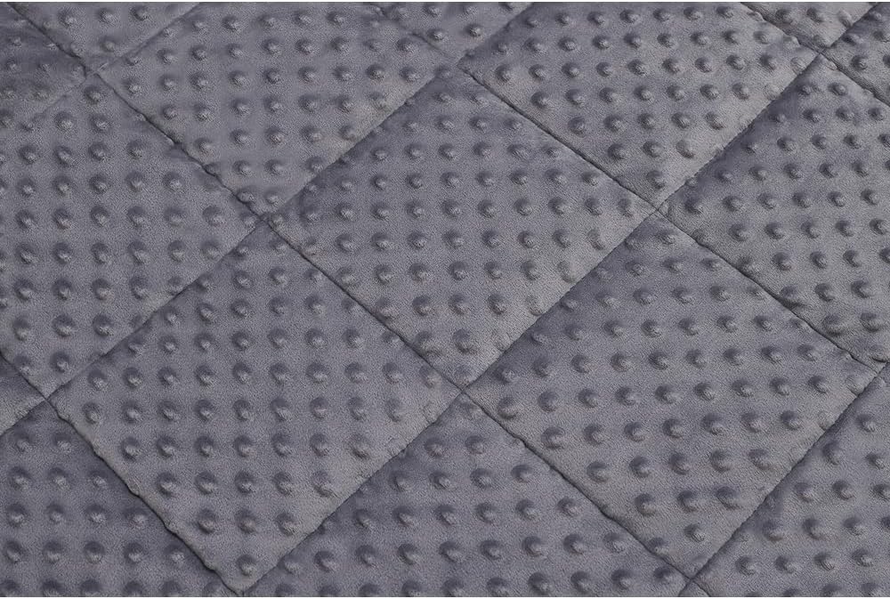 TONGDADA Minky Weighted Blanket | 40''x60'',10lbs | Cozy and Soft Minky Weighted Throw Blanket | Luxury Velvet with Premium Glass Beads | Dark Grey Minky
