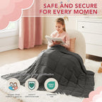 CuteKing Weighted Blanket (10lbs, 48"x72", Grey) Heavy Blanket for 90-100lbs, Weighted Blanket for Cooling & Heating with Premium Glass Beads, Soft Thick Blanket All-Season