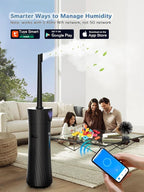 17L/4.5Gal Humidifier Large Room, Smart Quiet Ultrasonic Cool Mist Humidifiers for Bedroom, Covers 2000ft², 56H Runtime, 24H Timer, 3 Mist Modes Humidifiers for Home, Office, Plants, Black