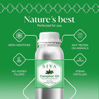 Siva Camphor Essential Oil - 16 Fl Oz – 100% Natural Camphor Oil - for Diffuser, Face, Skin Care, Aromatherapy, Hair Care, Scalp and Body Massage