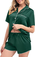 Women's Pajamas Set Sleepwear with Short Sleeve Top & Elastic Waist Shorts