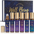 ARVIDSSON Essential Oils Roll On Set, Natural Self Care Essential Oil Blends Gift for Women - Sweet Dream, Unwind, Breahte, Balance, Focus, Happy, Aromatherapy Oil Roller for Body, Massage