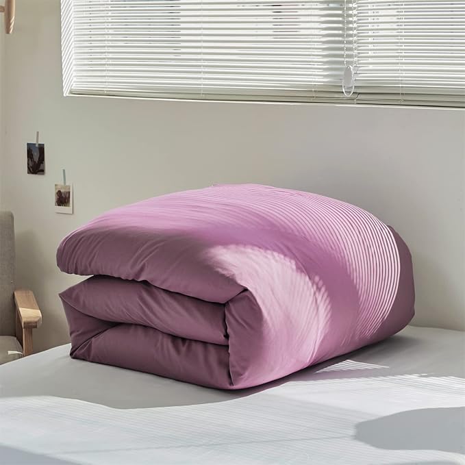 Luxlovery Purple Comforter Set Cal King Pale Mauve Bedding Comforter Set Dusty Purple Modern Elegant Solid Bed Blanket Soft Breathable Lilac Blanket Quilts 3 Piece Bedding Set for Women