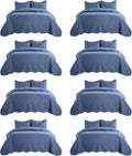 IR Imperial Rooms Queen Quilt Bedding Set (90" x 96") - Bulk Pack of 10 Wholesale for Hotels, Guest Bedroom & Airbnbs - Lightweight Microfiber Reversible Embossed Quilts Bedspreads (Light Blue)