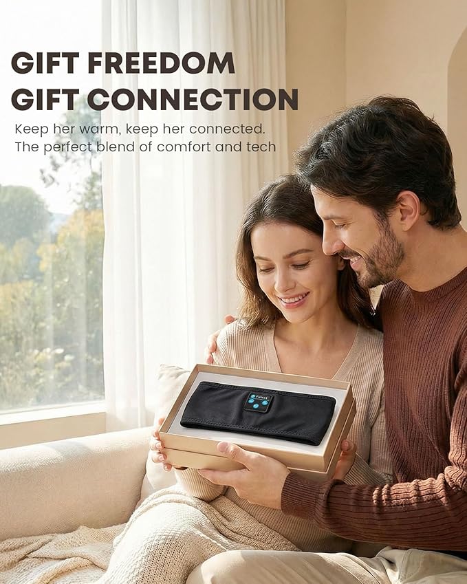 Sleep Headphones Bluetooth 5.4 Headband, Wireless Sleep Headphones with Ultra-Thin HD Stereo Speakers for Side Sleepers, Sweatproof Sports Headband for Workout Yoga Running Cool Gadget Unique Gifts