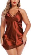 Avidlove Women Lingerie Plus Size Satin Lace Chemise Nightgown Sexy Full Slips Sleepwear L-4XL
