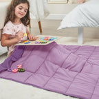 Purple Weighted Blanket Kids 7lbs, 40"x60", Cooling Heavy Throw Blanket for 60-90lbs, Microfiber Soft Thick Big Blankets Weighted Comforter Breathable Gift for Sleeping
