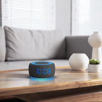 Buffbee Sound Machine & Alarm Clock 2-in-1, 0-100% Clock Face Brightness, Bottom Colored Light, Sleep Timer, Precise 30-Level Volume Control White Noise Machines