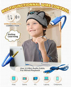 Kids Headphones, Bluetooth Headband Earphones for Children,Baby,Toddlers.Kids Headband Headphones for Home,Plane & Car Travel Accessories with Wired Playback 3.5 MM Jack, Wireless & Wired Palyback