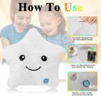 LED Night Light Up Star Pillow for Kids Pillows Stuffed Animals for Girls Boys Children Teens Adults Plushie Birthday Christmas Holiday Valentines Doll Gifts,Glow in The Dark Toys Plush White