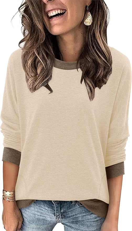 Magritta Women's Long Sleeve Leopard Color Block Tunic Comfy Crewneck T Shirt Tops Black XL