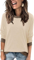 Magritta Women's Long Sleeve Leopard Color Block Tunic Comfy Crewneck T Shirt Tops Black XL
