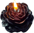 Black Peony Flower Shape Candles for Women Men Friends Colleague Classmates Gift, 3 Inch Pastel Aesthetic Scented Candle with Agarwood Fragrance