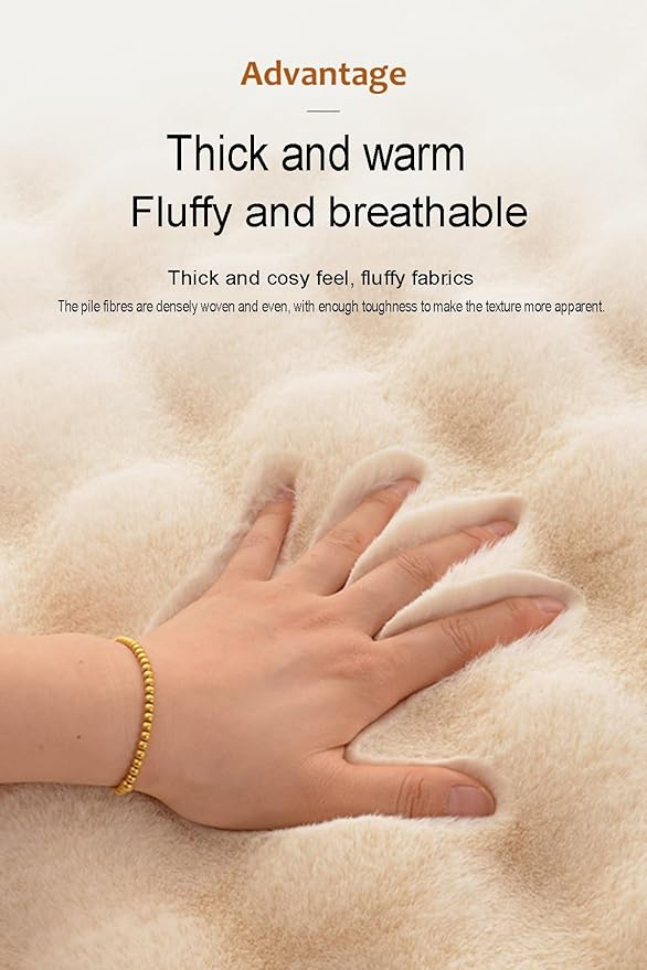 KXCR Soft Bedroom Rug Faux Fur Living Room Fluffy Area Carpet Home Decor Floor Mat Fluffy Plush Carpets Bedside Rugs for Kids Room Decoration (Color : White, Size : 50X80cm)
