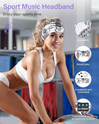 LC-dolida Sleep Headphones Bluetooth Wireless Headphones with Thin HD Stereo Speakers Perfect for Side Sleepers, Sport, Yoga, Travel