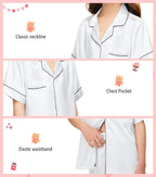 EPLAZA Kids Satin Pajamas Sets Girls Boys Button-Down Silky Pajamas Sleepwear with Hairband Eye Mask Hair Tie