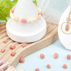 100Pcs 9mm 11mm Pikake Flower Beads Carved Coral Beads Summer Pink Jasmine Small Artificial Floral Dyed Synthetic Coral Smooth Loose Spacers Findings for Jewelry Making Bracelet Necklace DIY